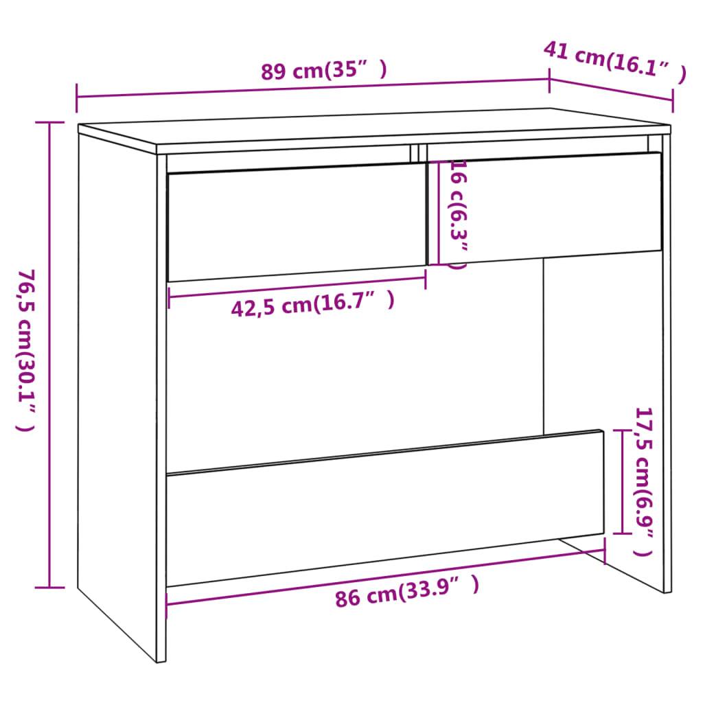 vidaXL Konsolentisch Schwarz 89x41x76,5 cm Holzwerkstoff