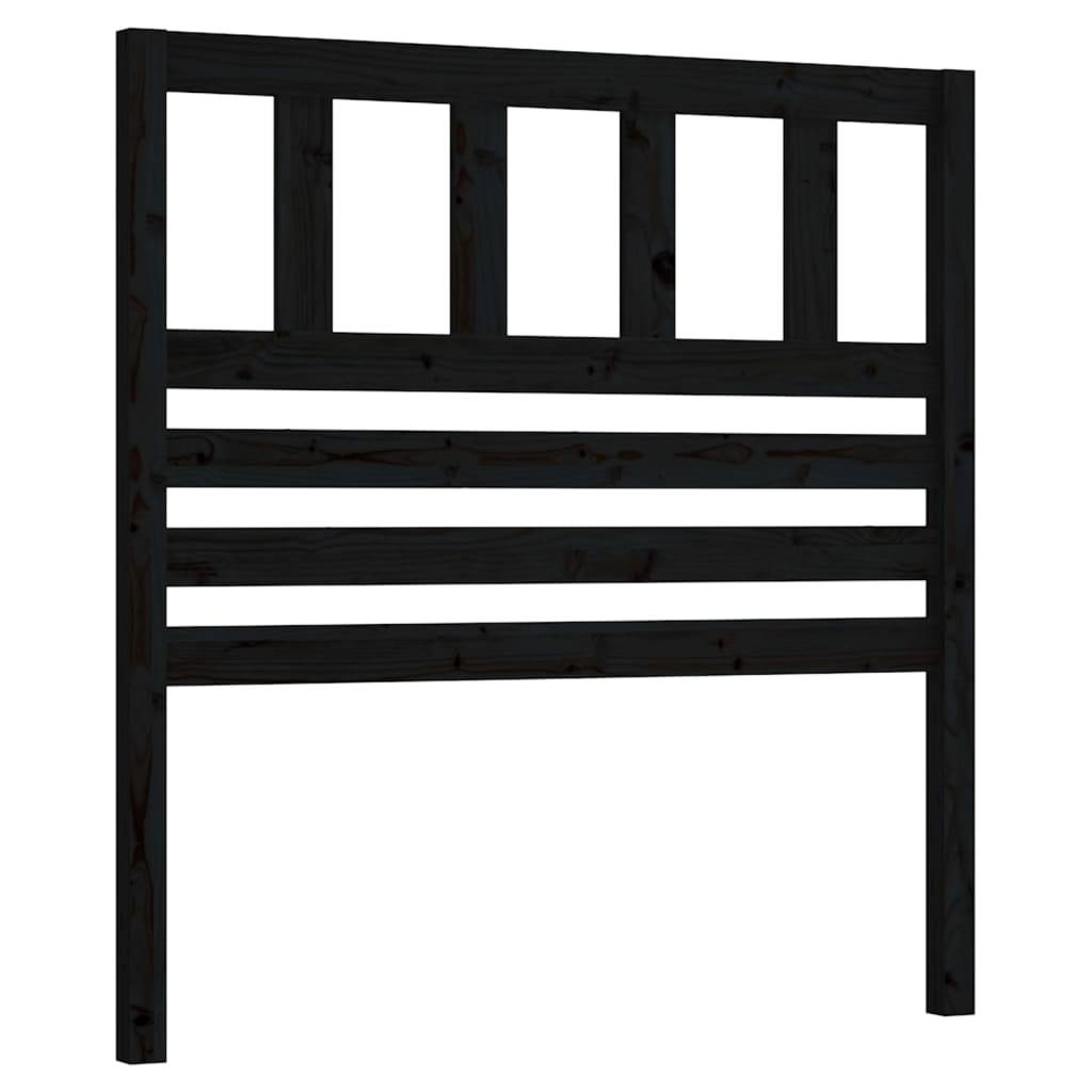 vidaXL Kopfteil Schwarz 106x4x100 cm Massivholz Kiefer