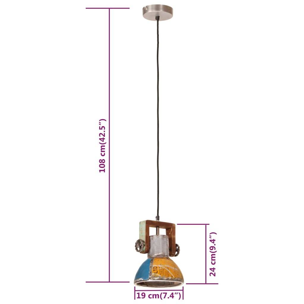 vidaXL Hängelampe Industrie-Stil 25 W Mehrfarbig Rund 19 cm E27