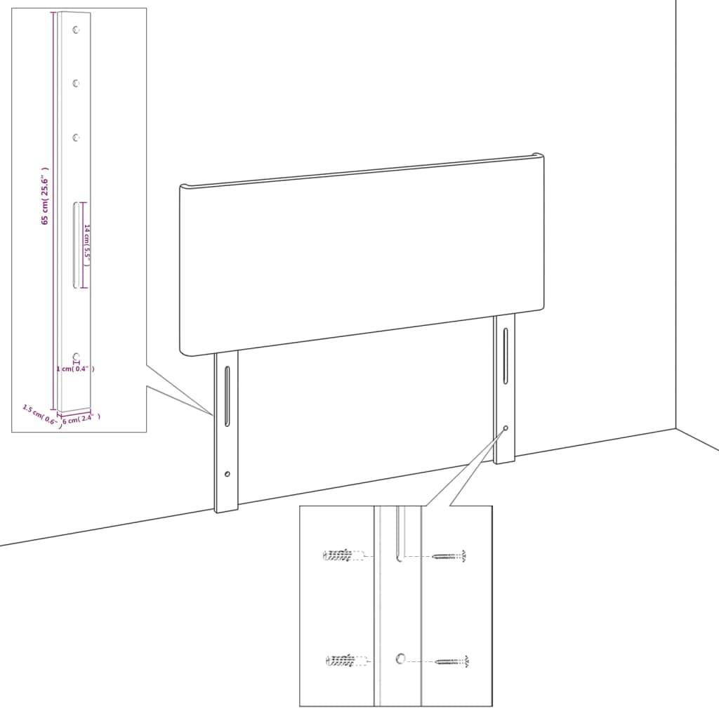 vidaXL Kopfteile 2 Stk. Creme 100x5x78/88 cm Kunstleder