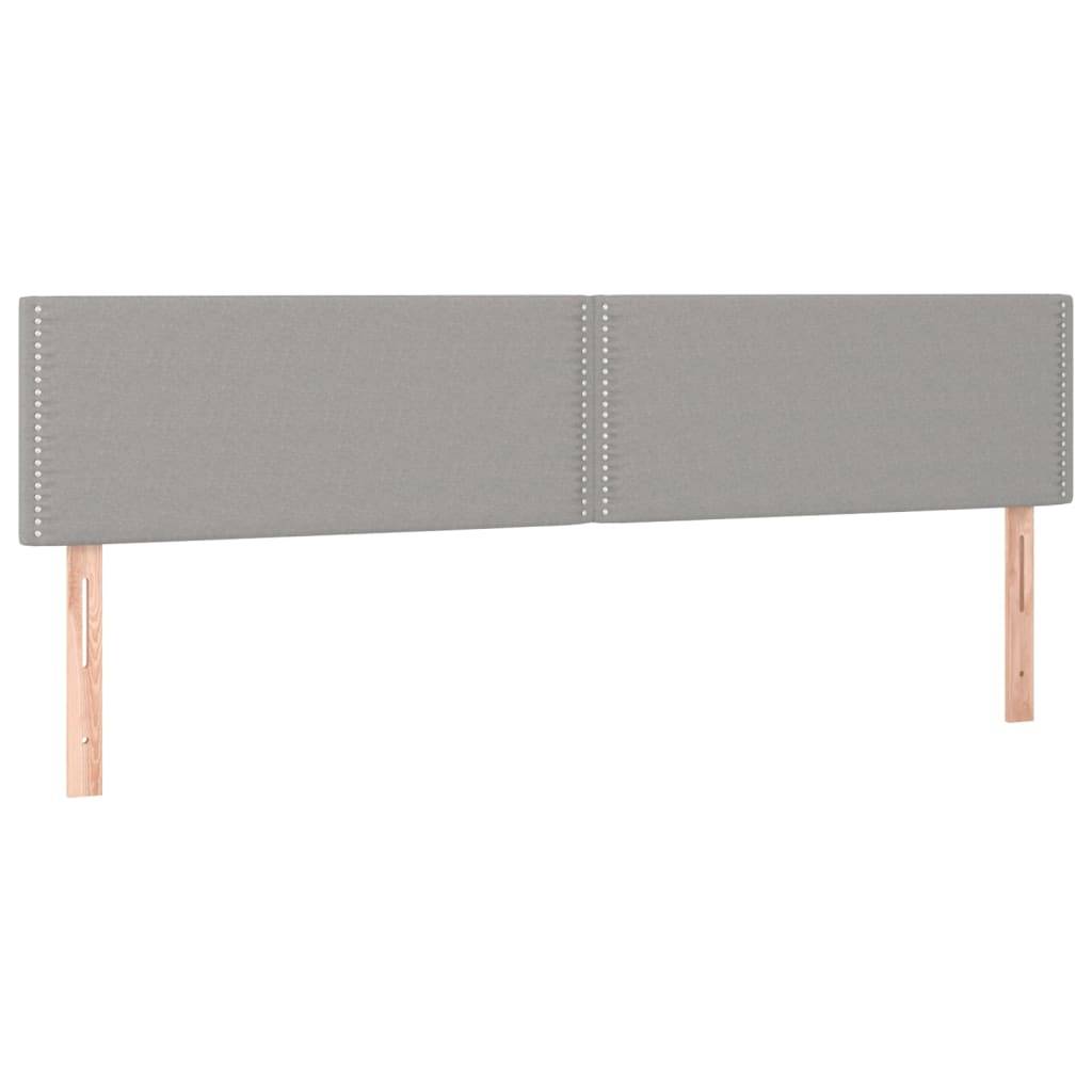 vidaXL Kopfteile 2 Stk. Hellgrau 90x5x78/88 cm Stoff