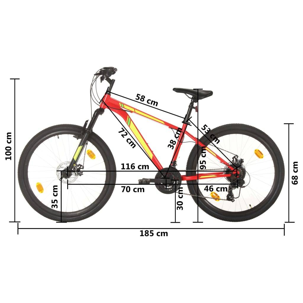 vidaXL Mountainbike 21 Gang 27,5 Zoll Rad 38 cm Rot