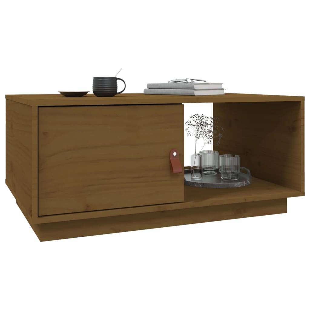 vidaXL Couchtisch Honigbraun 80x50x35,5 cm Massivholz Kiefer