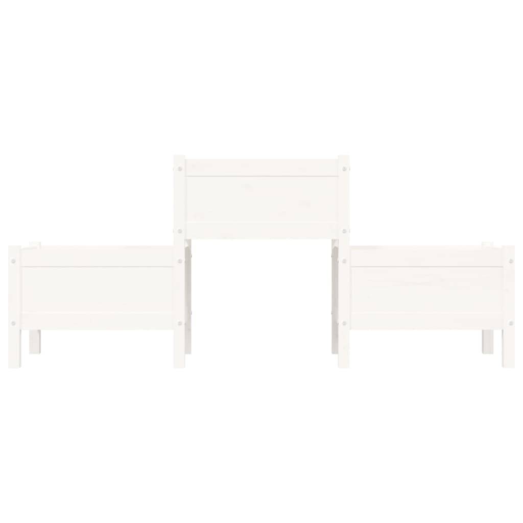 vidaXL Pflanzkübel Weiß 178,5x44x75 cm Massivholz Kiefer