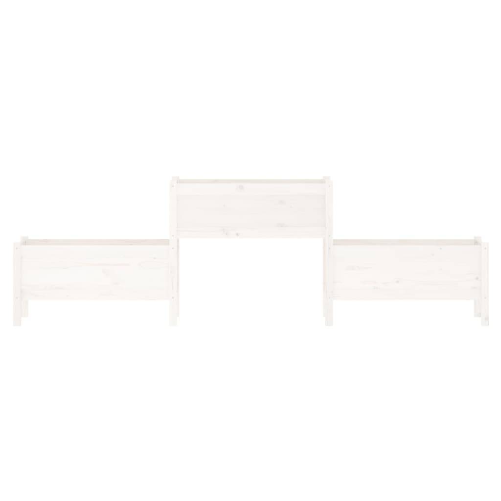 vidaXL Pflanzkübel Weiß 245,5x44x75 cm Massivholz Kiefer