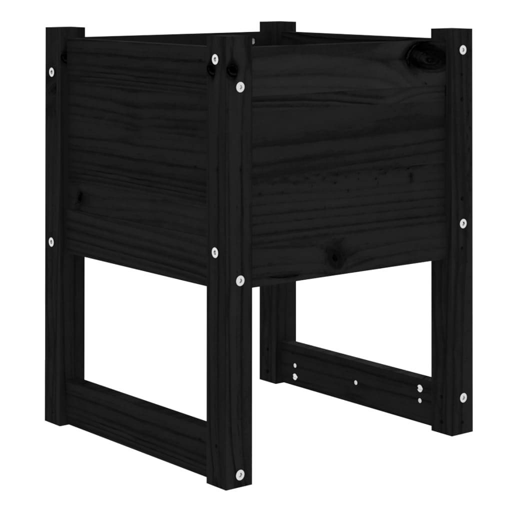 vidaXL Pflanzkübel Schwarz 40x40x52,5 cm Massivholz Kiefer