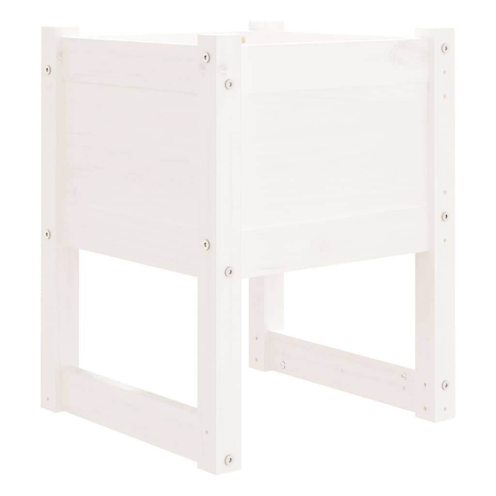 vidaXL Pflanzkübel 2 Stk. Weiß 40x40x52,5 cm Massivholz Kiefer