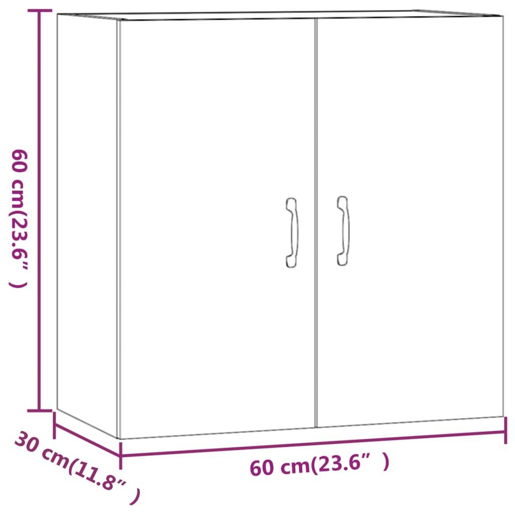 vidaXL Wandschrank Grau Sonoma 60x31x60 cm Holzwerkstoff