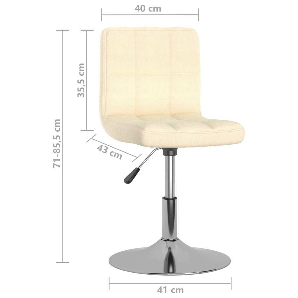 vidaXL Esszimmerstühle 6 Stk. Drehbar Creme Stoff