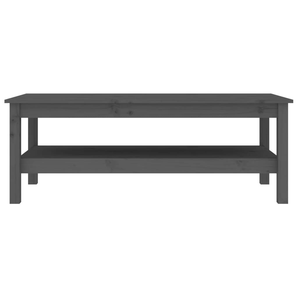 vidaXL Couchtisch Grau 110x50x40 cm Massivholz Kiefer
