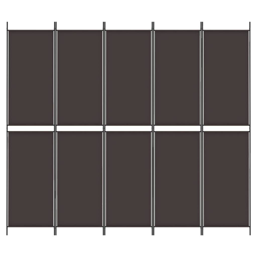 vidaXL 6-tlg. Paravent Braun 300x220 cm Stoff