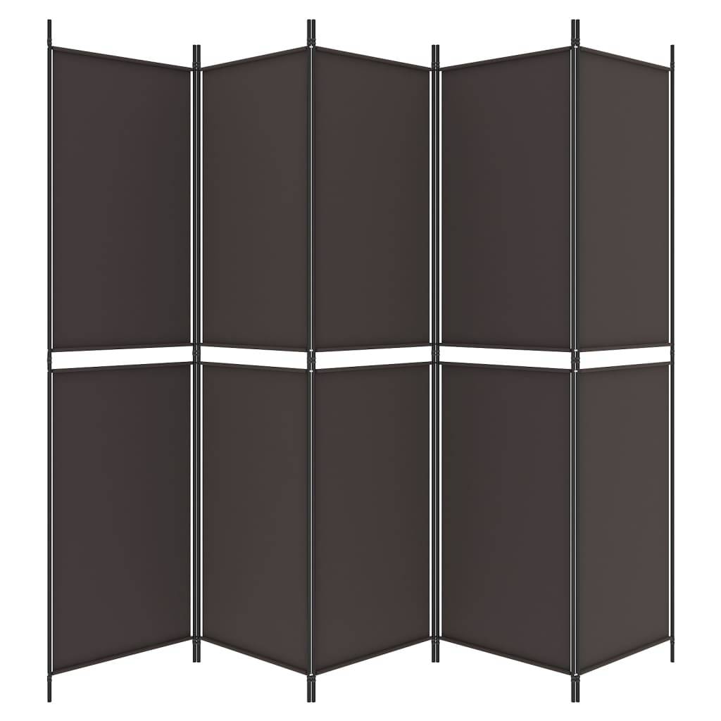 vidaXL 6-tlg. Paravent Braun 300x220 cm Stoff