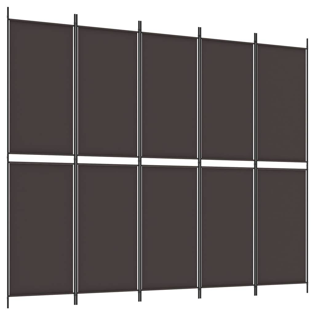 vidaXL 6-tlg. Paravent Braun 300x220 cm Stoff