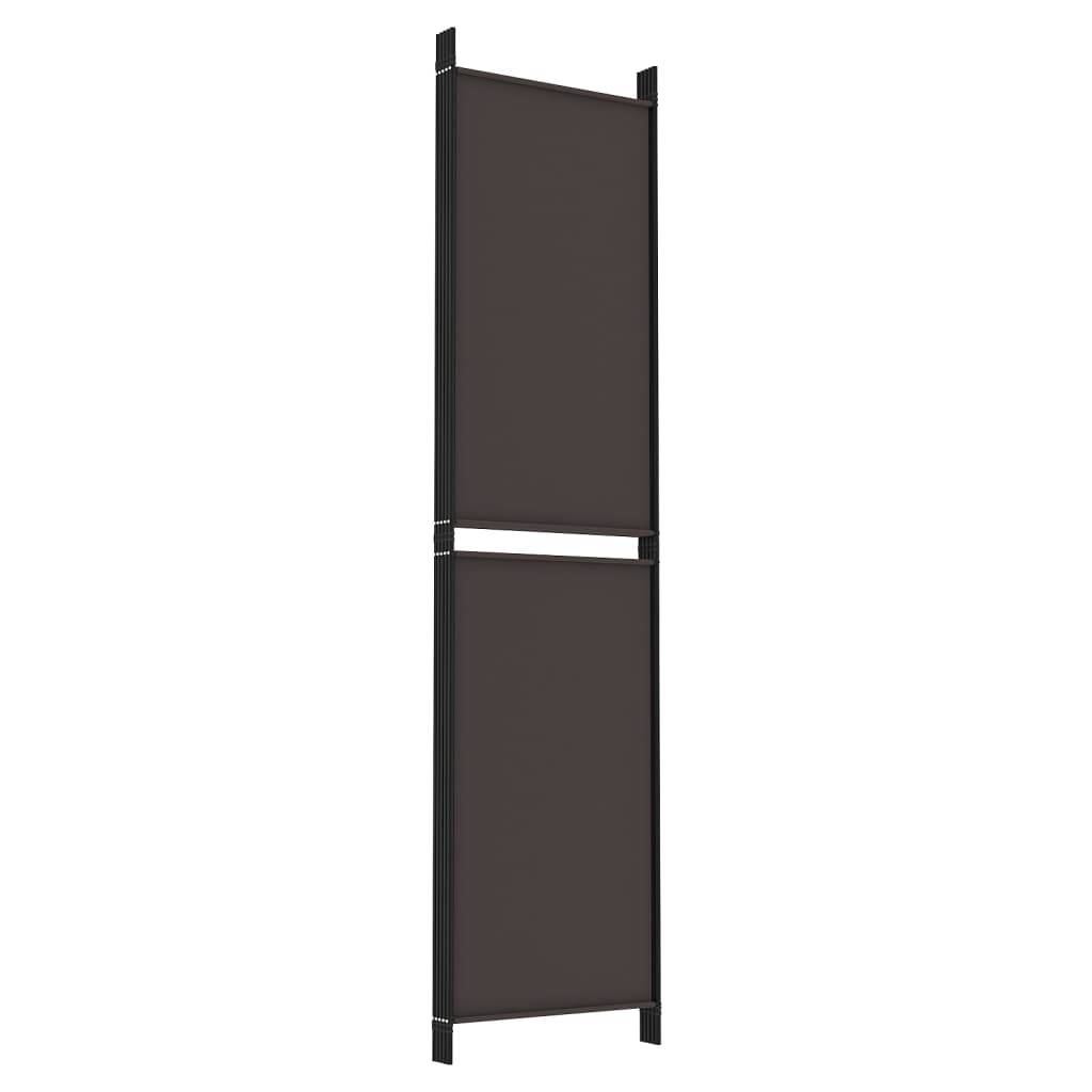 vidaXL 6-tlg. Paravent Braun 300x220 cm Stoff