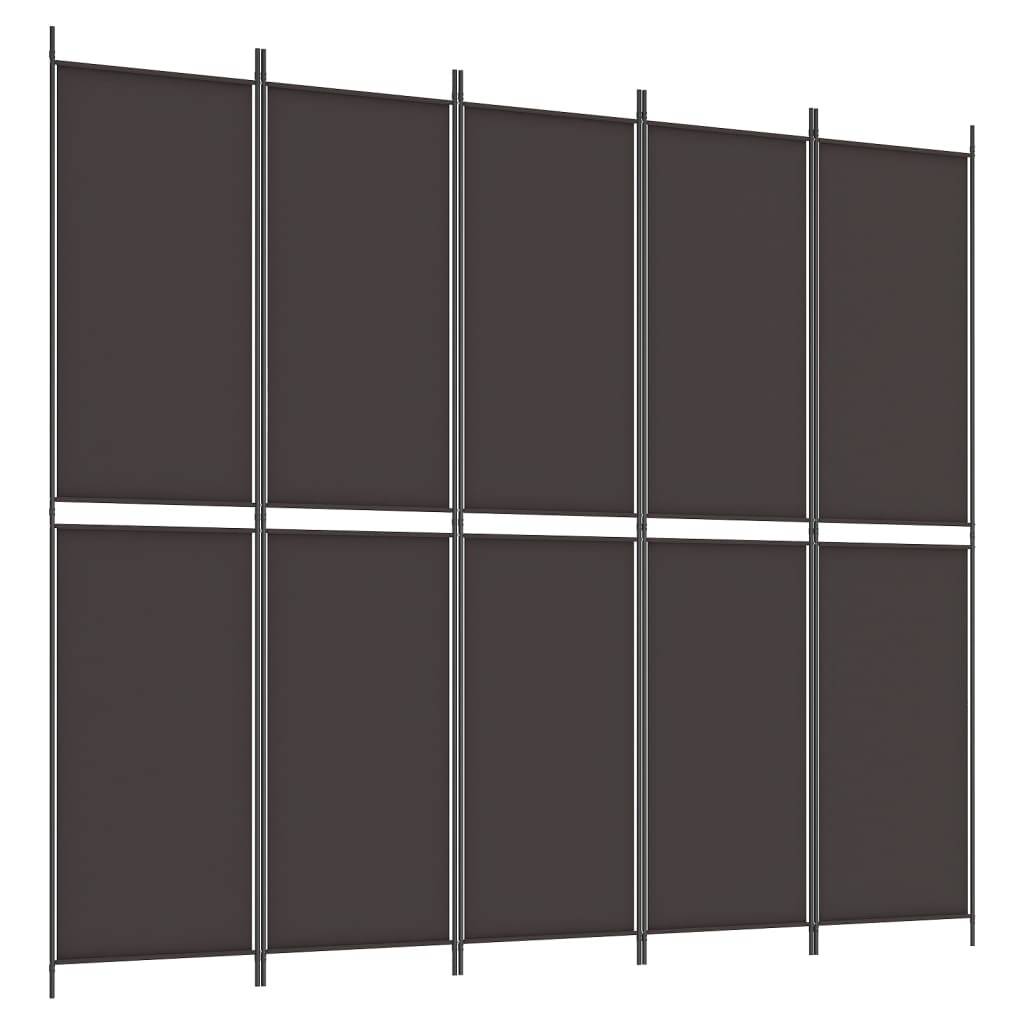 vidaXL 5-tlg. Paravent Braun 250x220 cm Stoff