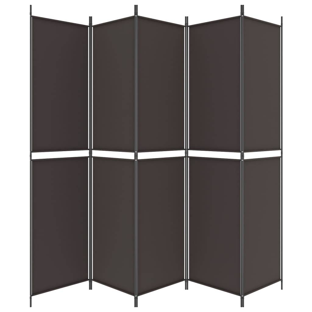 vidaXL 5-tlg. Paravent Braun 250x220 cm Stoff