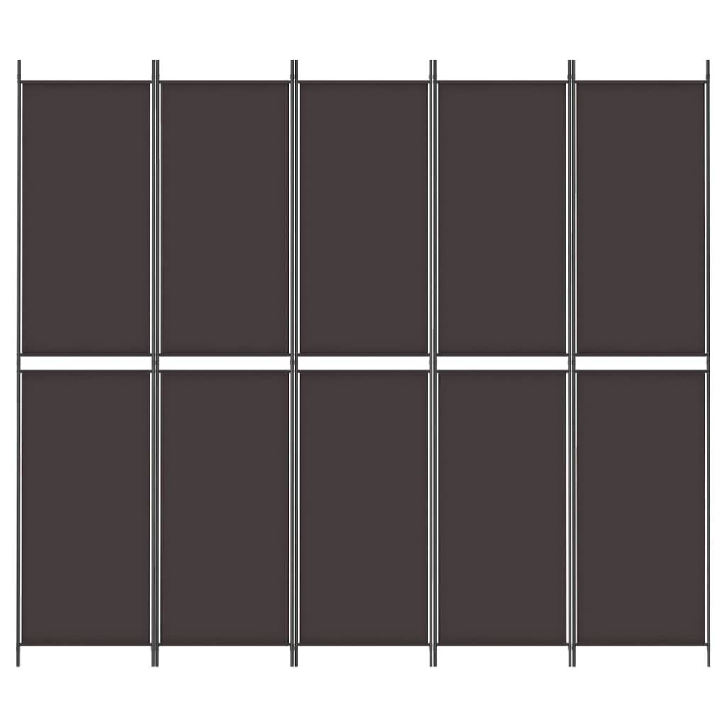 vidaXL 5-tlg. Paravent Braun 250x220 cm Stoff