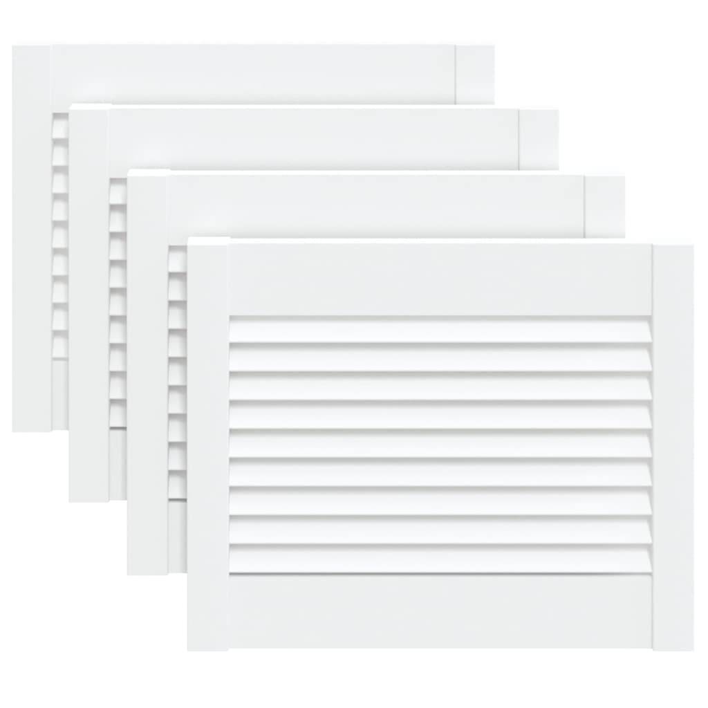 vidaXL Schranktüren Lamellen-Design 4 Stk Weiß 39,5x49,4 cm Massivholz
