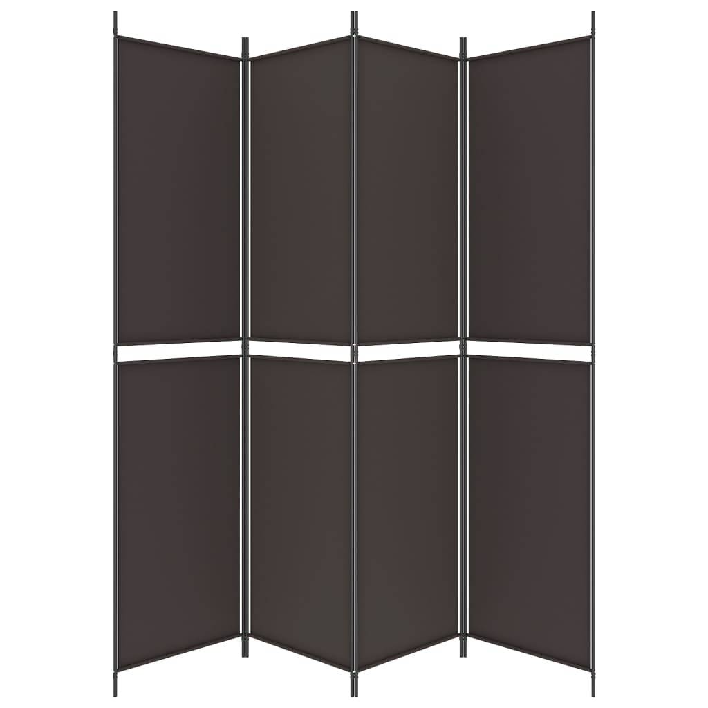 vidaXL 4-tlg. Paravent Braun 200x220 cm Stoff