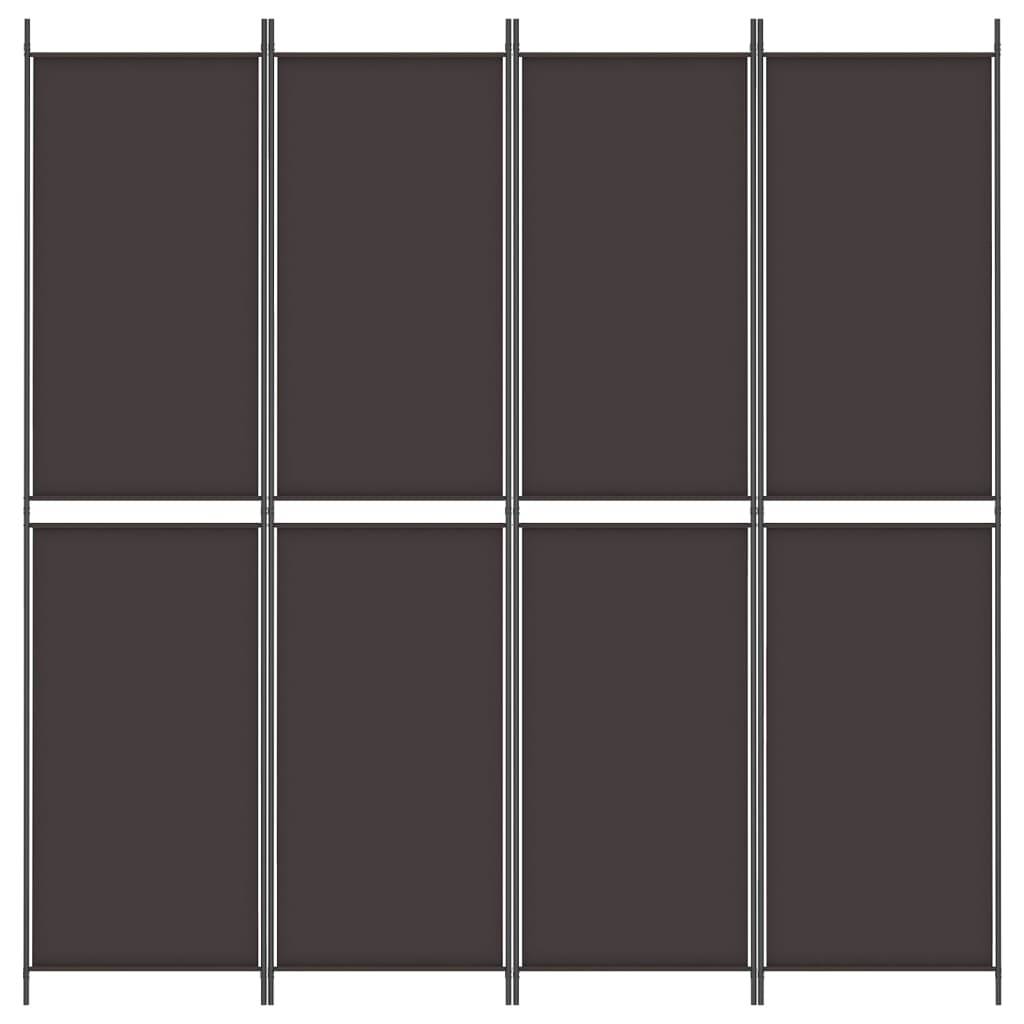 vidaXL 4-tlg. Paravent Braun 200x220 cm Stoff