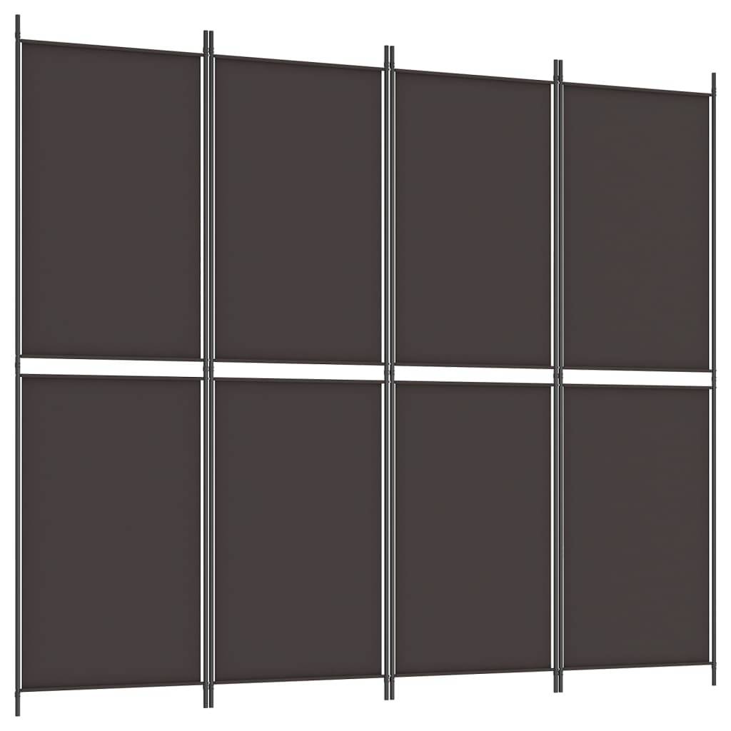 vidaXL 4-tlg. Paravent Braun 200x220 cm Stoff