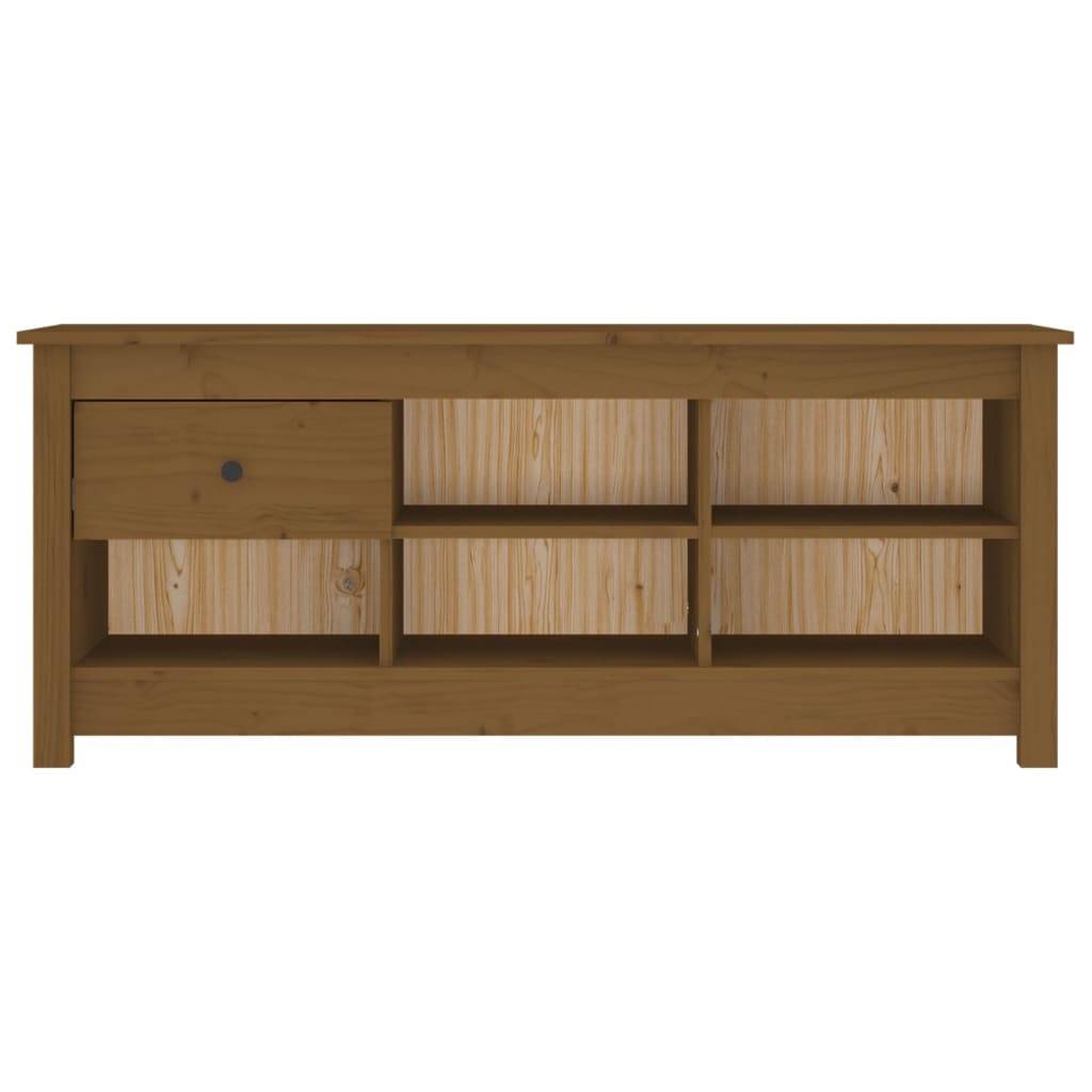 vidaXL Schuhschrank Honigbraun 110x38x45,5 cm Massivholz Kiefer
