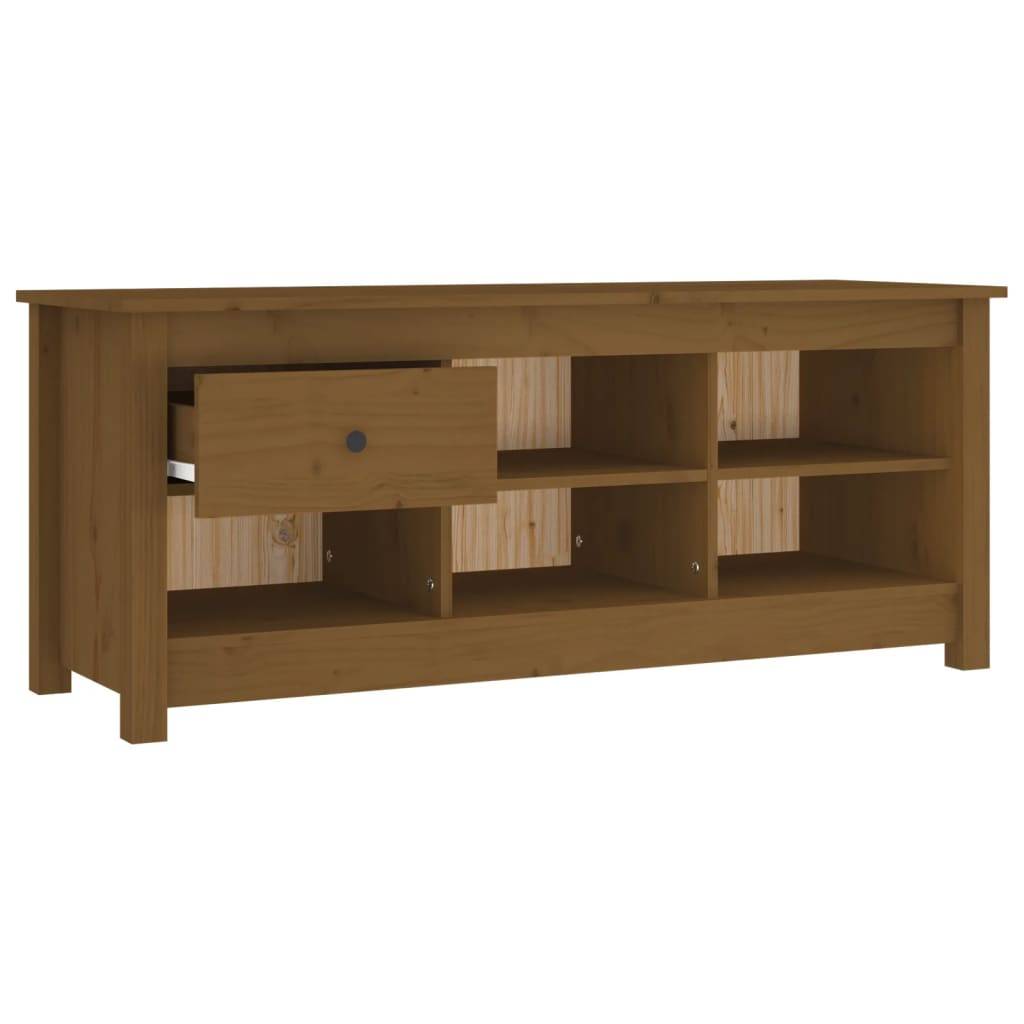 vidaXL Schuhschrank Honigbraun 110x38x45,5 cm Massivholz Kiefer
