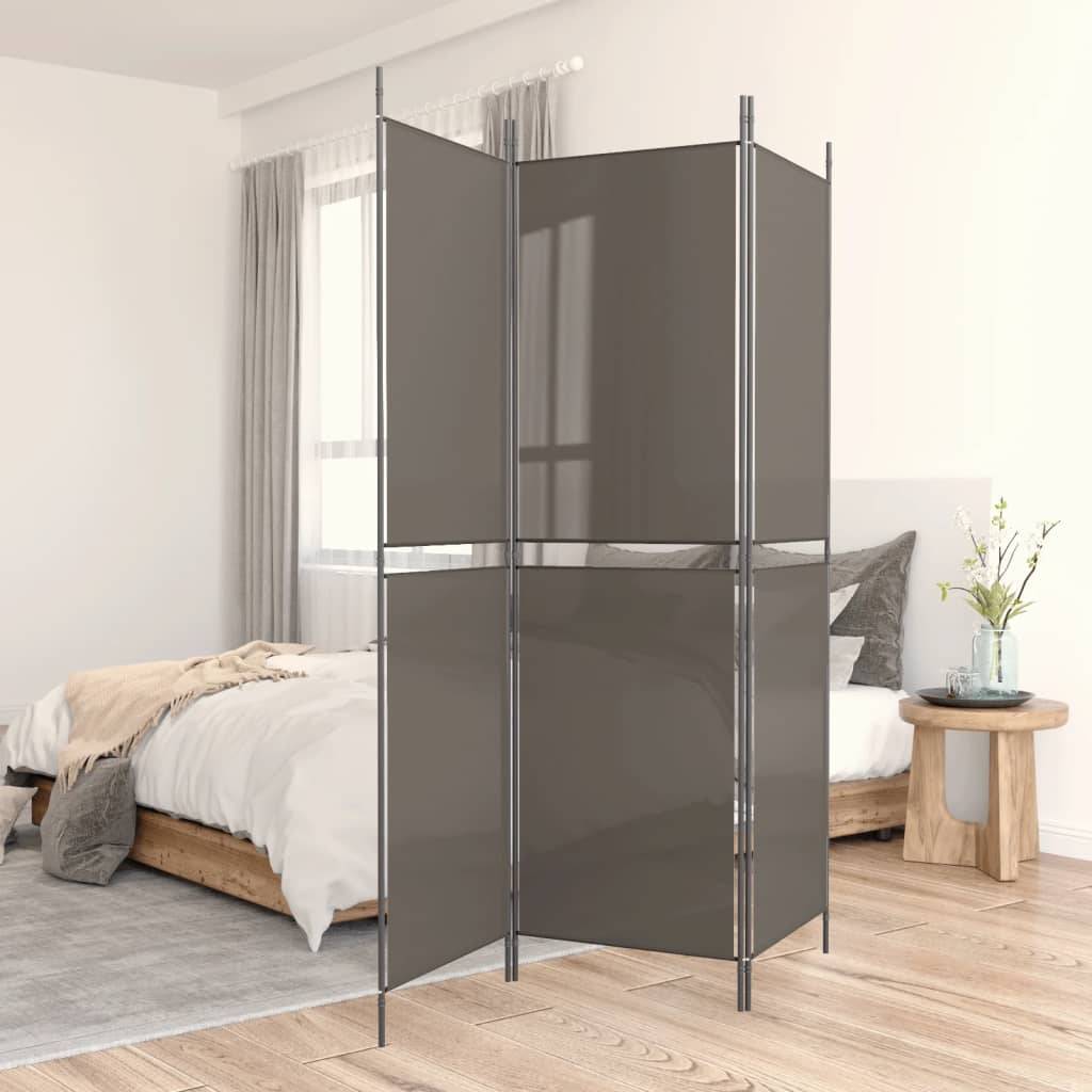 vidaXL 3-tlg. Paravent Anthrazit 150x200 cm Stoff