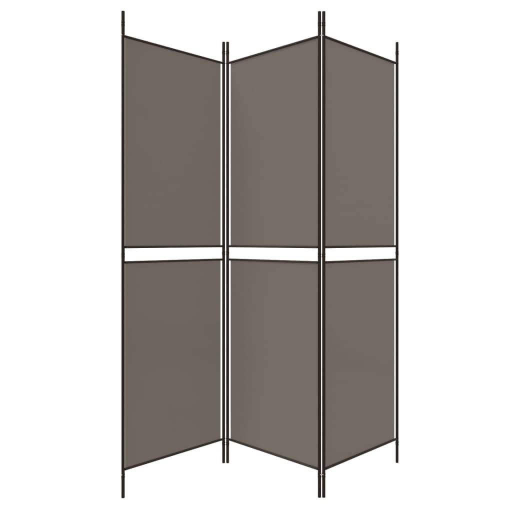 vidaXL 3-tlg. Paravent Anthrazit 150x180 cm Stoff