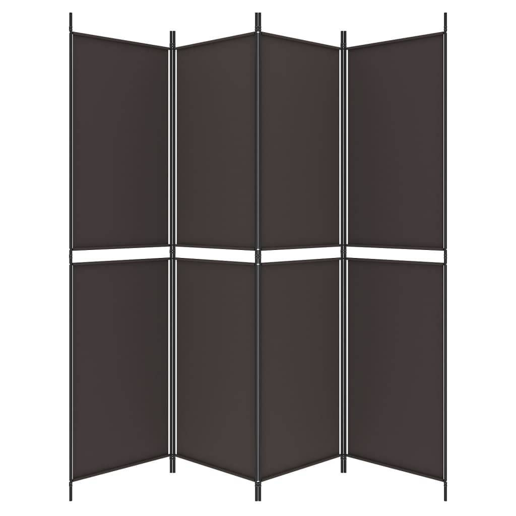 vidaXL 4-tlg. Paravent Braun 200x200 cm Stoff