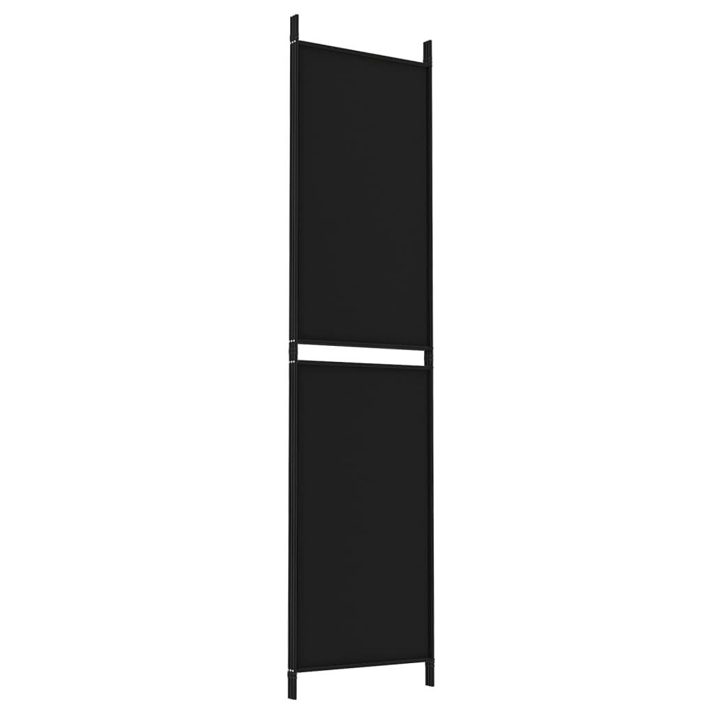 vidaXL 3-tlg. Paravent Schwarz 150x200 cm Stoff