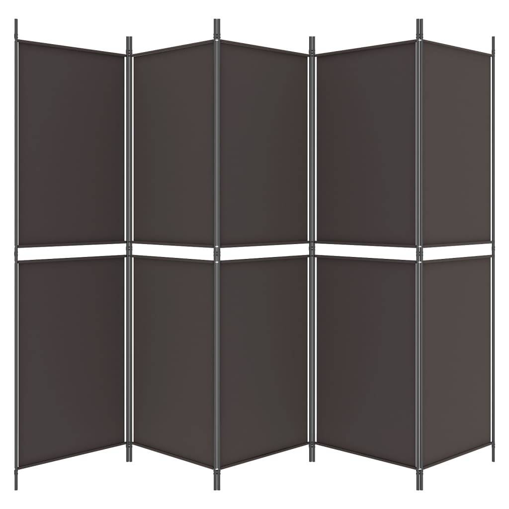 vidaXL 5-tlg. Paravent Braun 250x180 cm Stoff