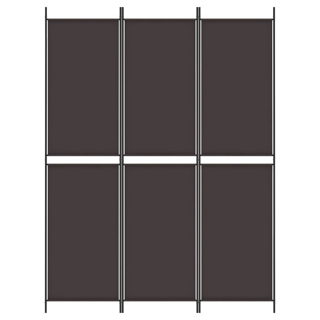vidaXL 3-tlg. Paravent Braun 150x200 cm Stoff