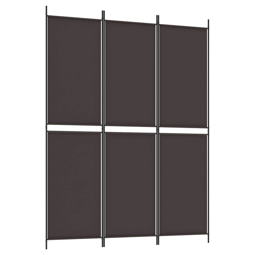vidaXL 3-tlg. Paravent Braun 150x200 cm Stoff