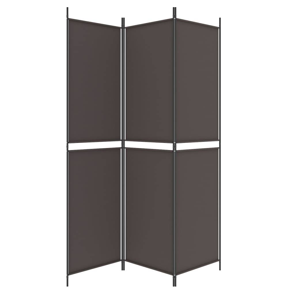 vidaXL 3-tlg. Paravent Braun 150x200 cm Stoff