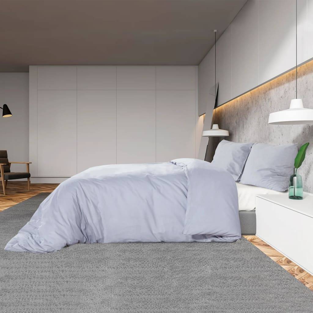 vidaXL Bettwäsche-Set Grau 135x200 cm Baumwolle