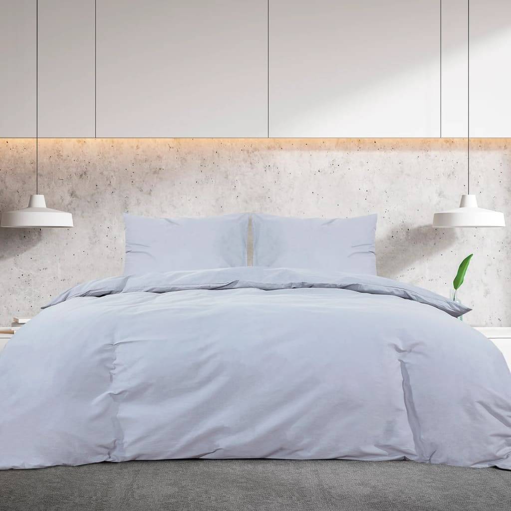 vidaXL Bettwäsche-Set Grau 135x200 cm Baumwolle