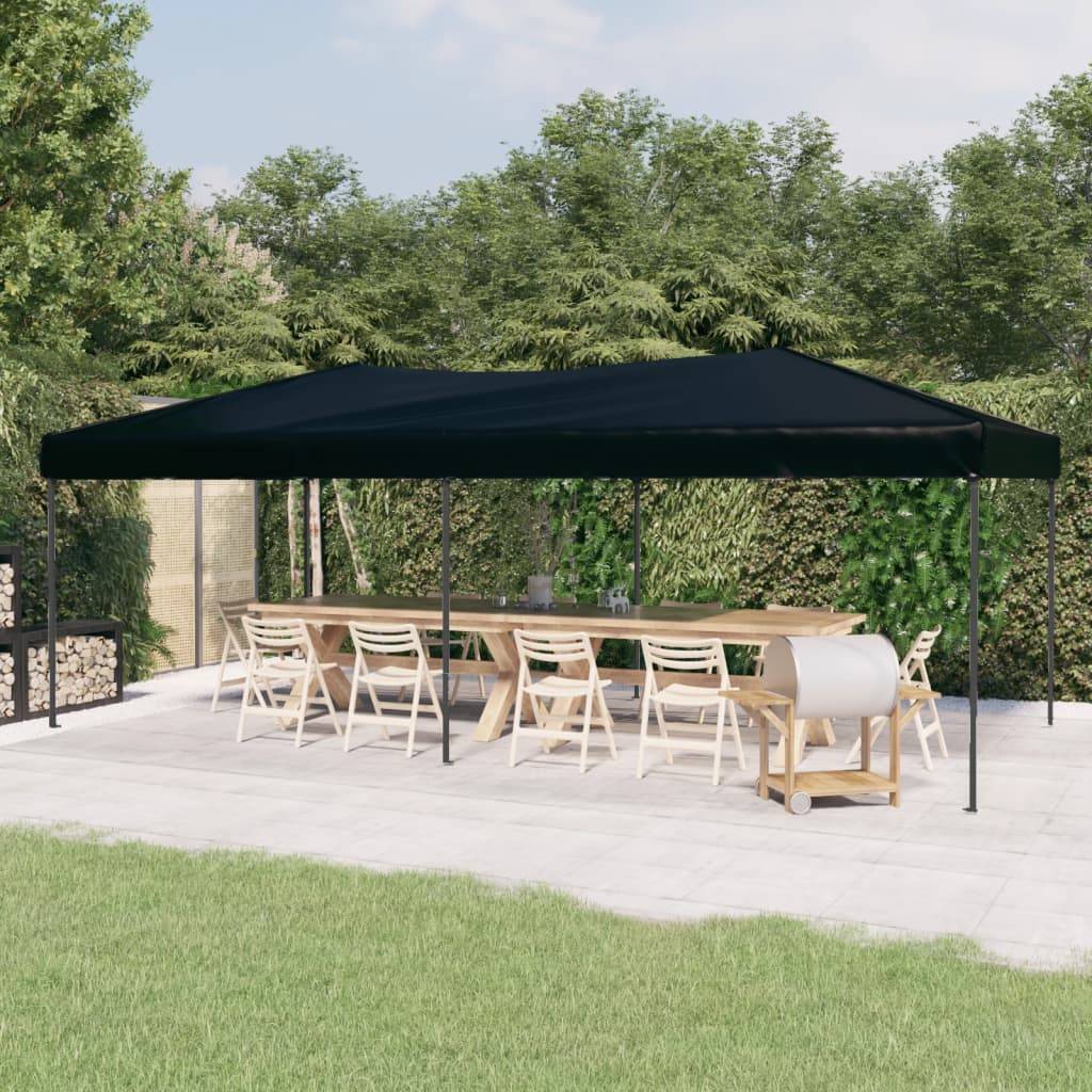 vidaXL Partyzelt Faltbar Schwarz 3x6 m