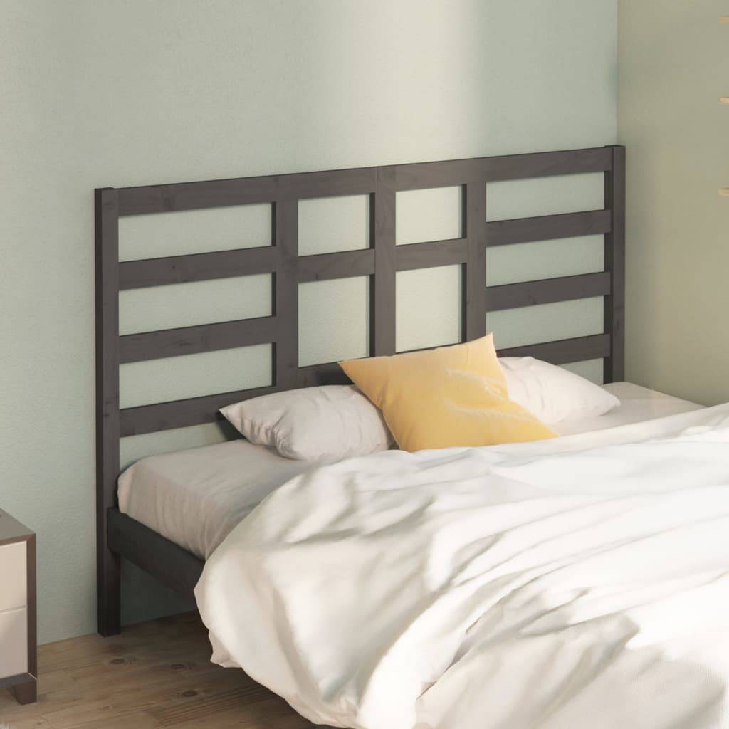 vidaXL Kopfteil Grau 156 x 4 x 104 cm Massivholz Kiefer
