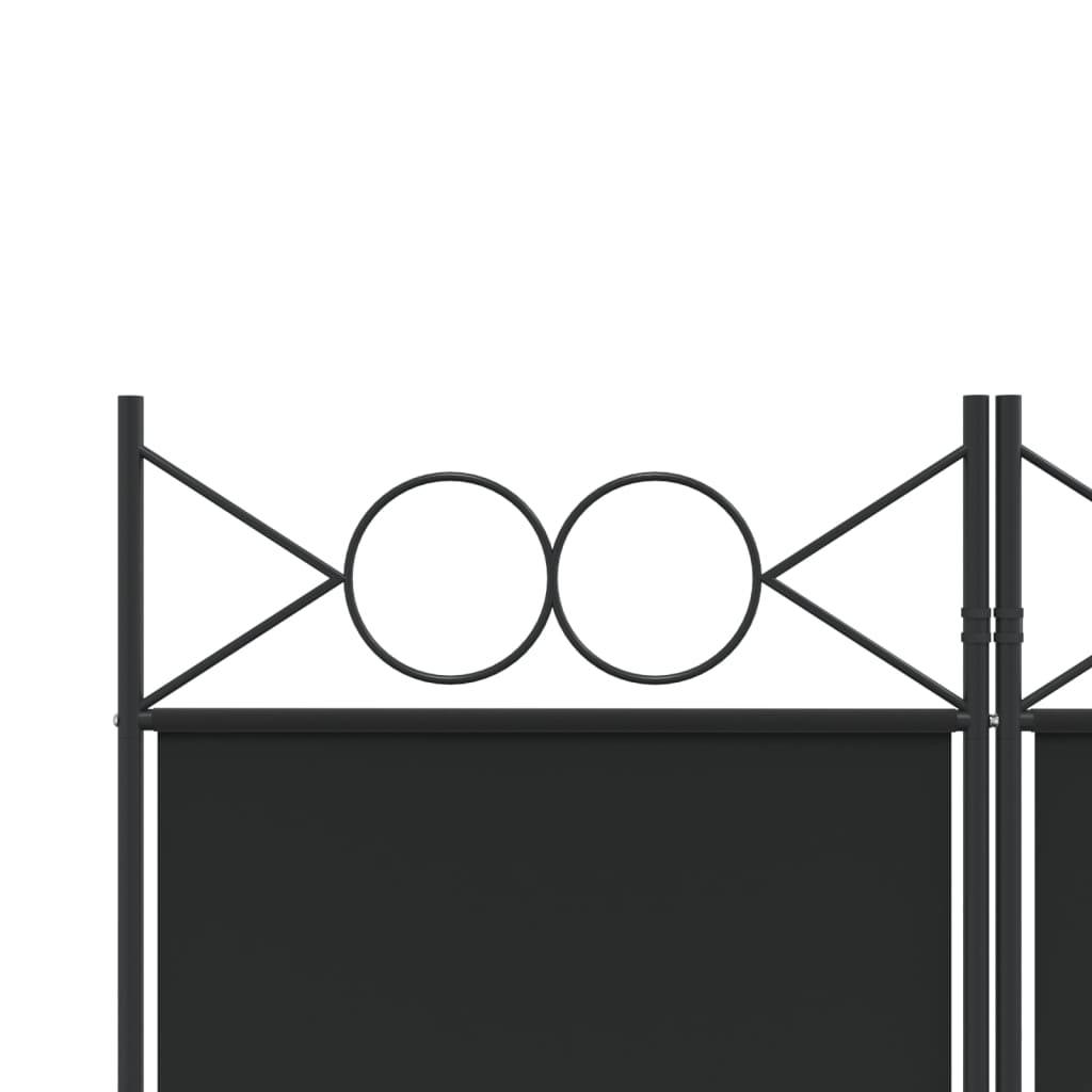vidaXL 3-tlg. Paravent Schwarz 120x220 cm Stoff