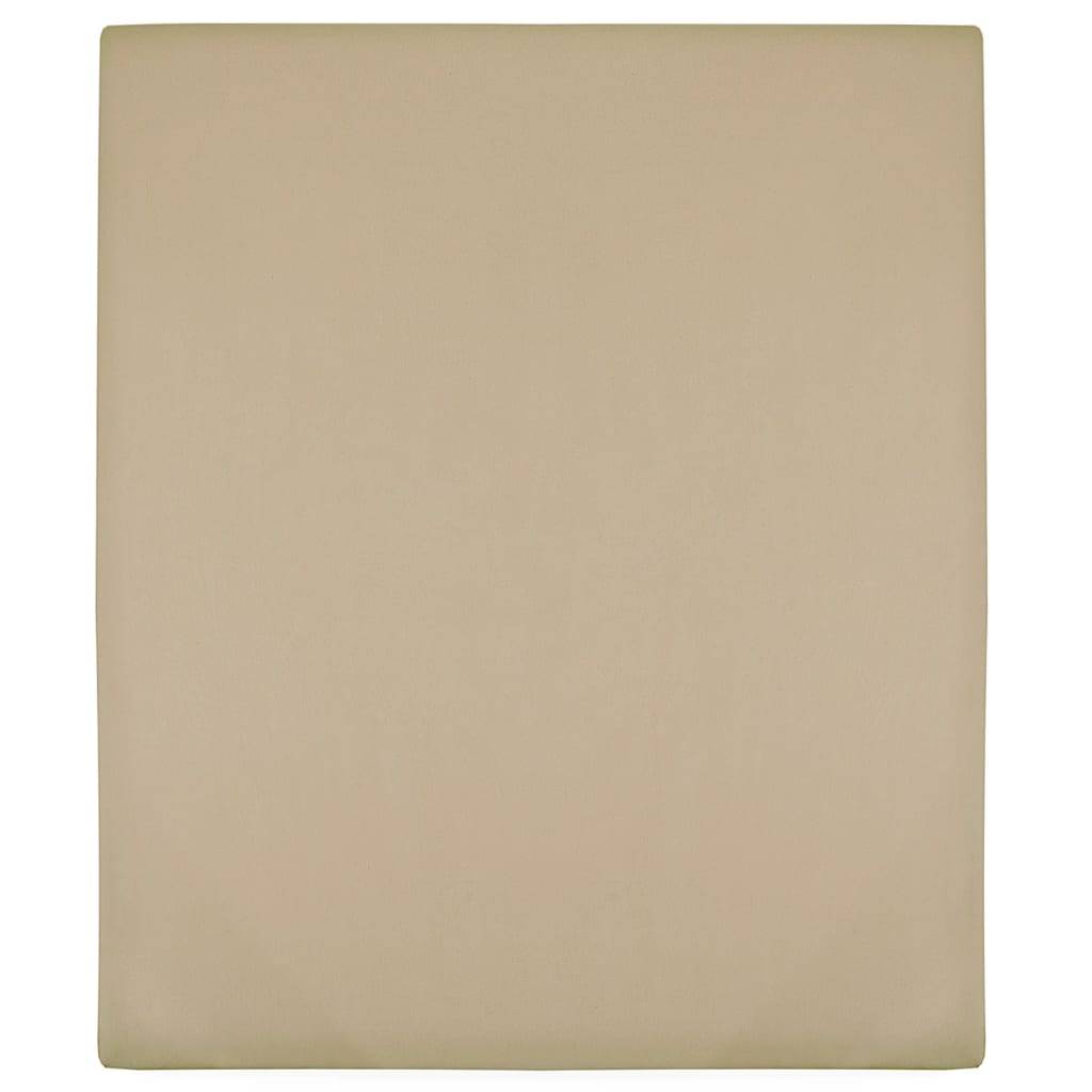 vidaXL Spannbettlaken Jersey Taupe 160x200 cm Baumwolle
