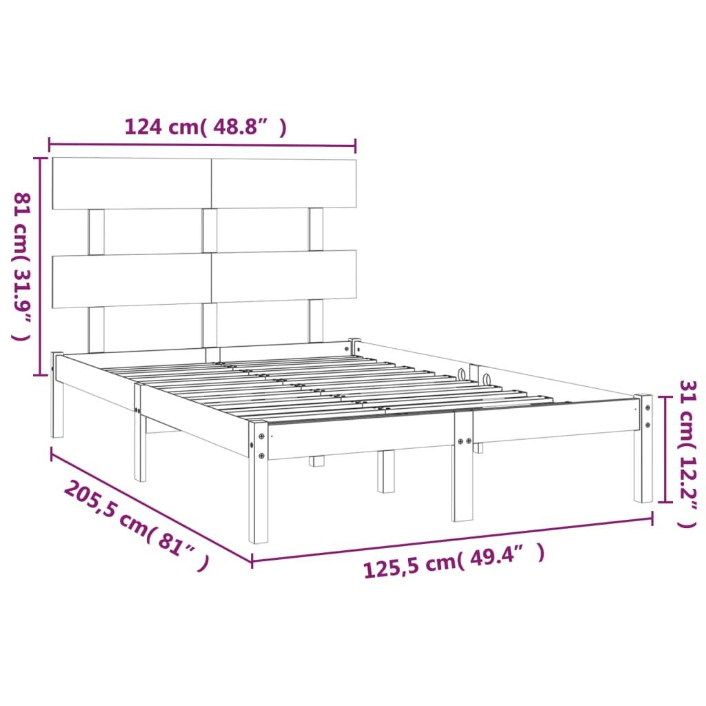 vidaXL Massivholzbett 120x200 cm