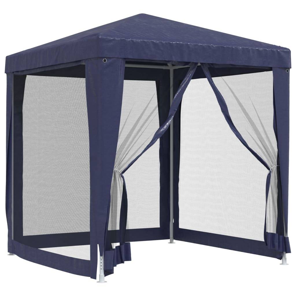 vidaXL Partyzelt mit 4 Mesh-Seitenwänden Blau 2x2 m HDPE