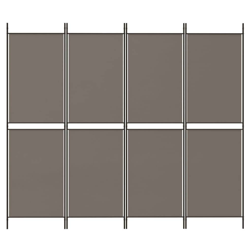 vidaXL 4-tlg. Paravent Anthrazit 200x180 cm Stoff