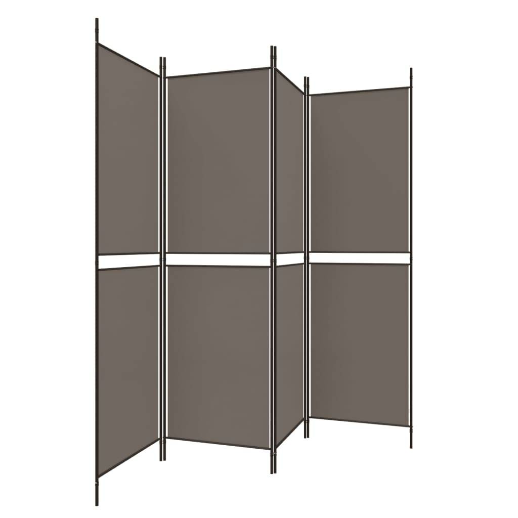 vidaXL 4-tlg. Paravent Anthrazit 200x180 cm Stoff