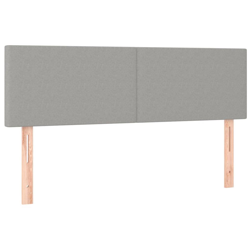 vidaXL Kopfteile 2 Stk. Hellgrau 72x5x78/88 cm Stoff
