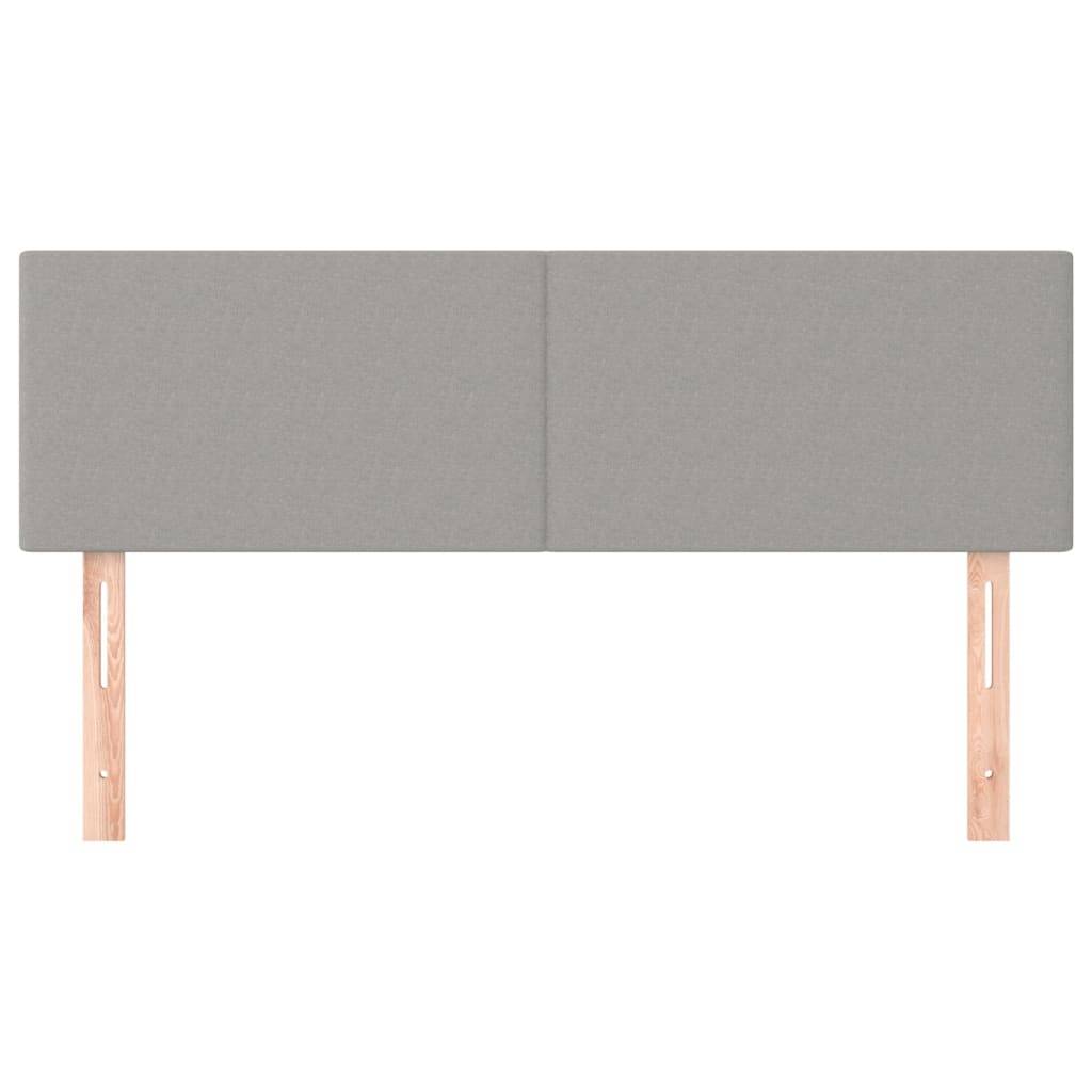 vidaXL Kopfteile 2 Stk. Hellgrau 72x5x78/88 cm Stoff