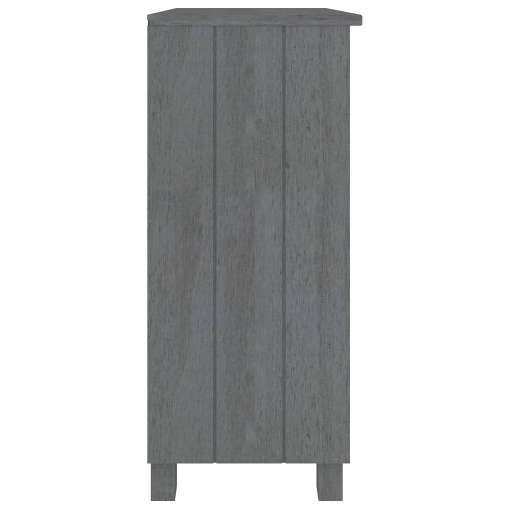 vidaXL Sideboard HAMAR Dunkelgrau 85x35x80 cm Massivholz Kiefer
