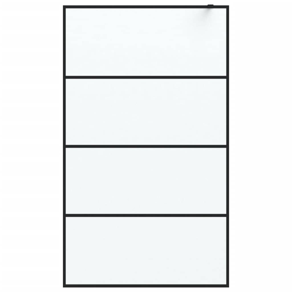 vidaXL Duschwand für Begehbare Dusche Schwarz 115x195 cm Matt ESG-Glas