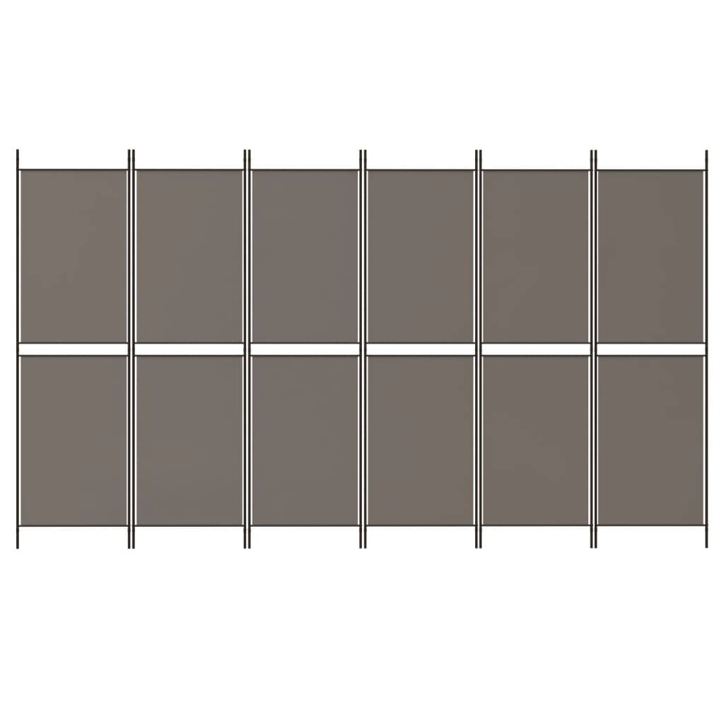 vidaXL 6-tlg. Paravent Anthrazit 300x220 cm Stoff